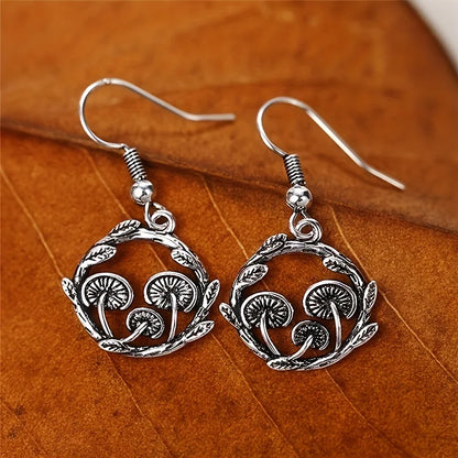 Vintage Mushroom Pendant Earrings