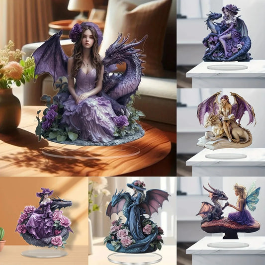 Acrylic Flower Elf &Dragon Table Decoration