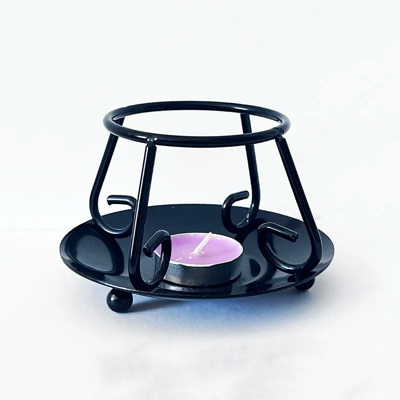 Metal Witch Cauldron with Candle Holder