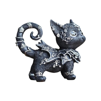 Mysterious Black Cat Statue