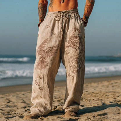 Men's Viking Totem  Printed Casual Pants