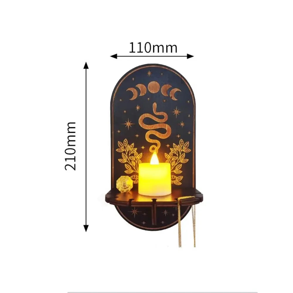 Wooden Display Stand Hanging Candle Holder