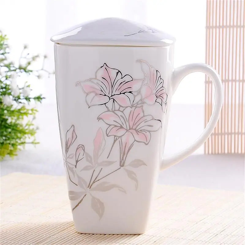 Real Bone China Tumblers With Lid