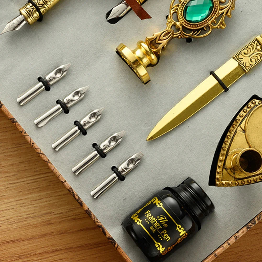 Feather Dip Pen Kit Antique