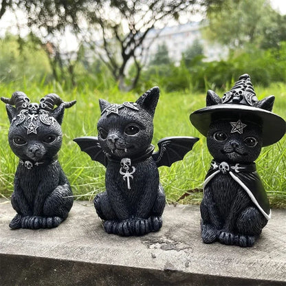 Mysterious Cute Cat Witch Figurine