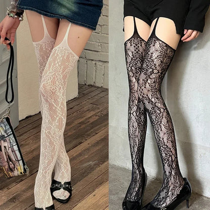 Lolita Girls Punk Style Floral Tights