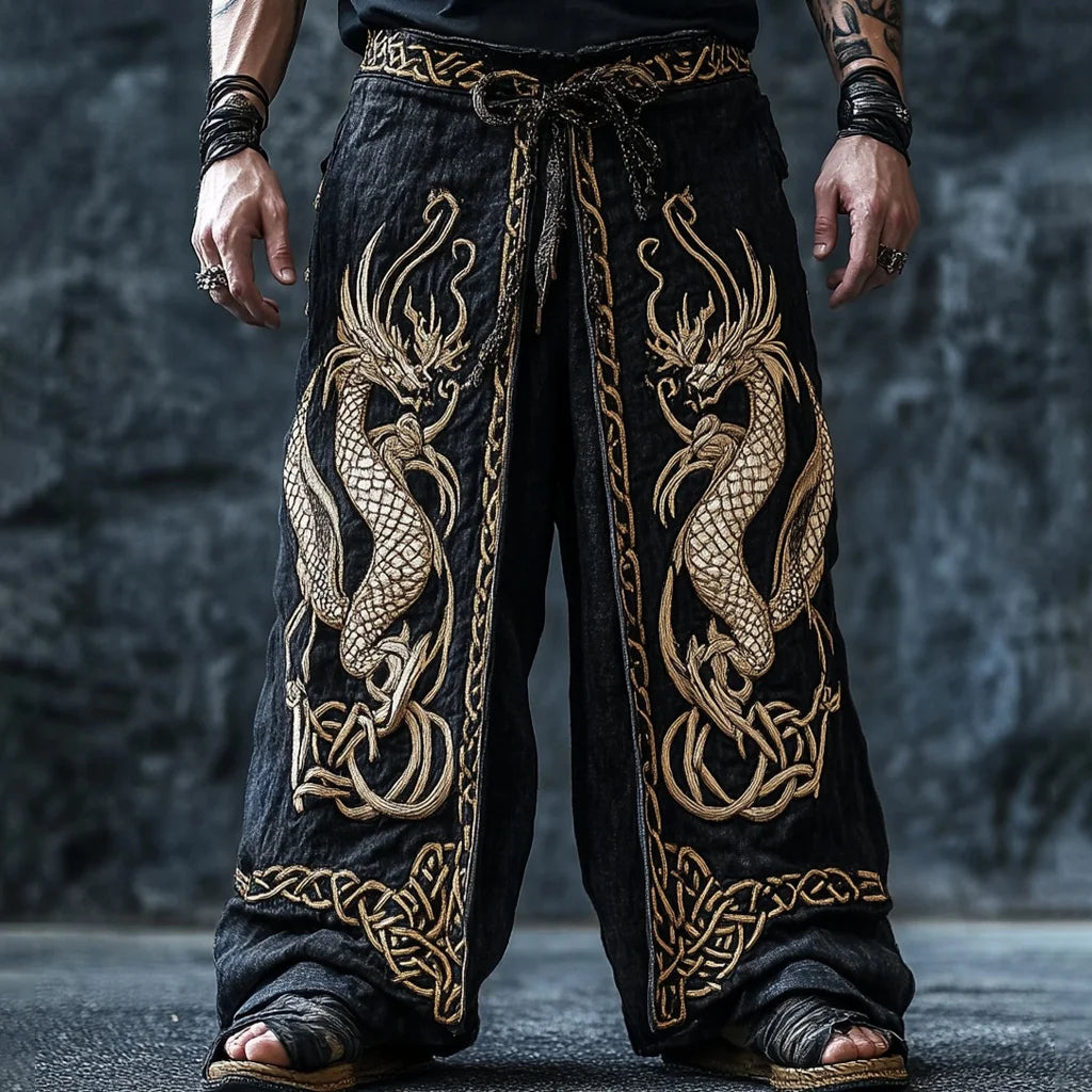 Men's Viking Retro Nordic Gods' Casual Straight Leg Pants