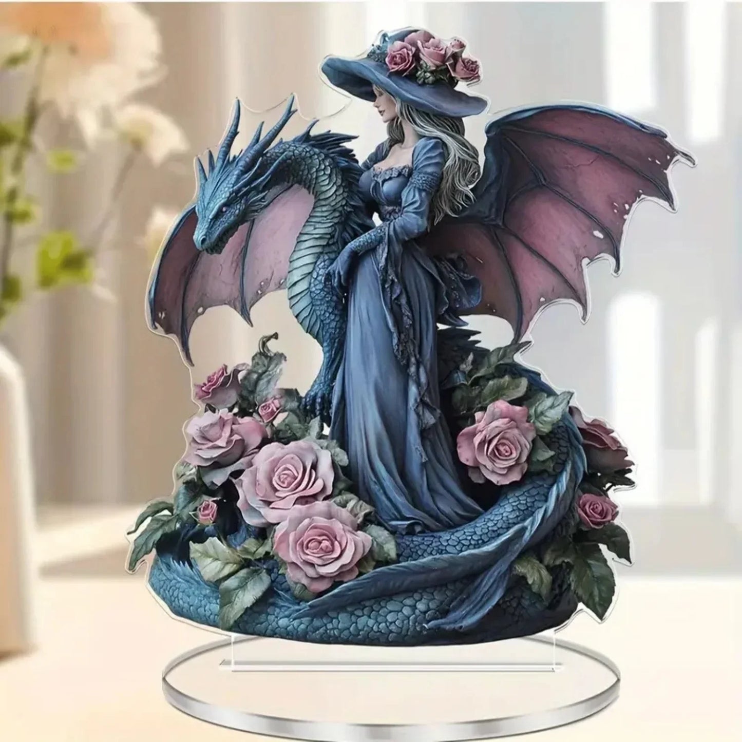 Acrylic Flower Elf &Dragon Table Decoration