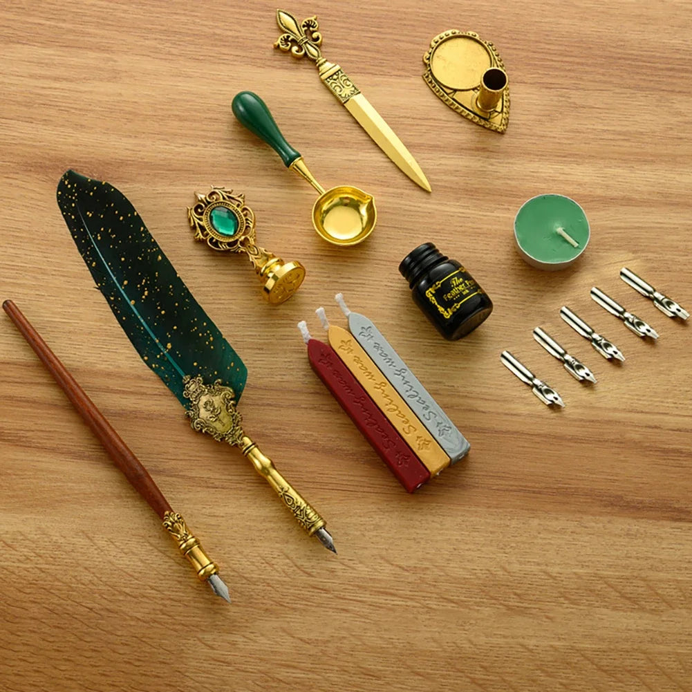 Feather Dip Pen Kit Antique