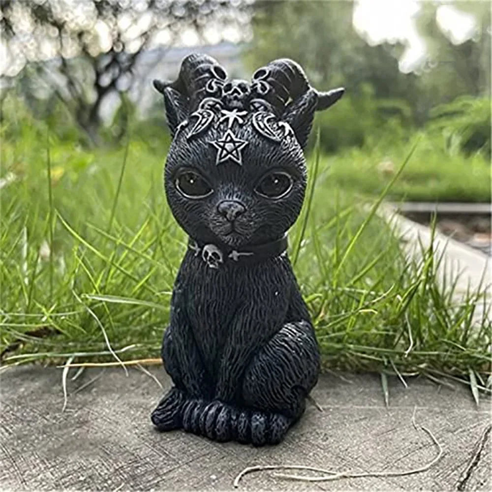 Mysterious Cute Cat Witch Figurine