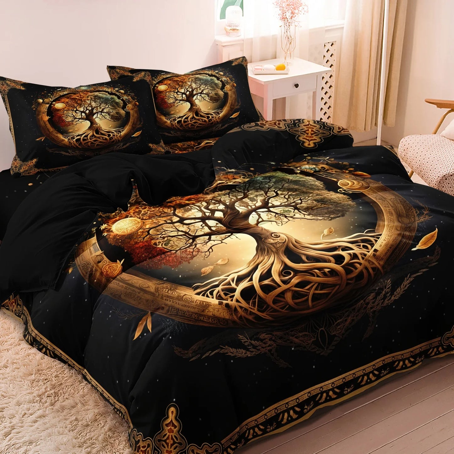 3pcs Set Tree of Life Mystical Print Duvet Cover