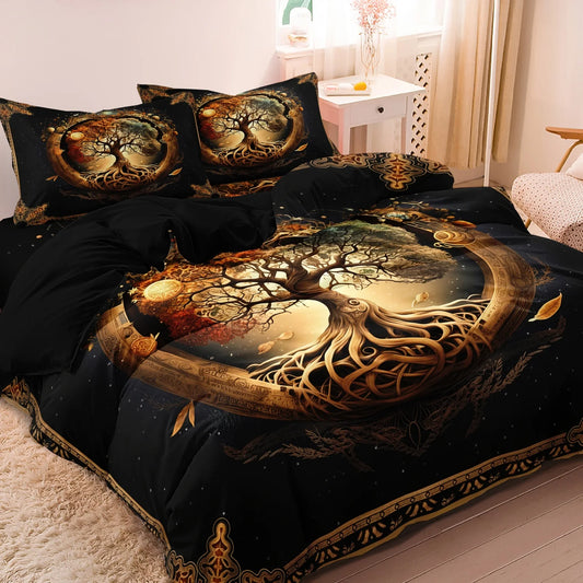 3pcs Set Tree of Life Mystical Print Duvet Cover
