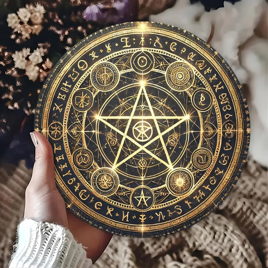 Vintage Witchcraft Pentagram Aluminum Sign