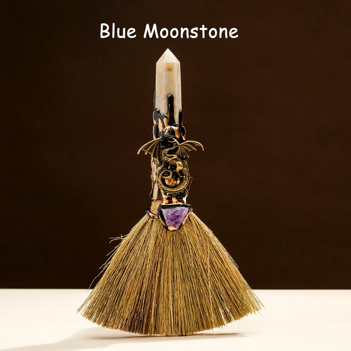 Natural Crystal Stone Point Magic Broom