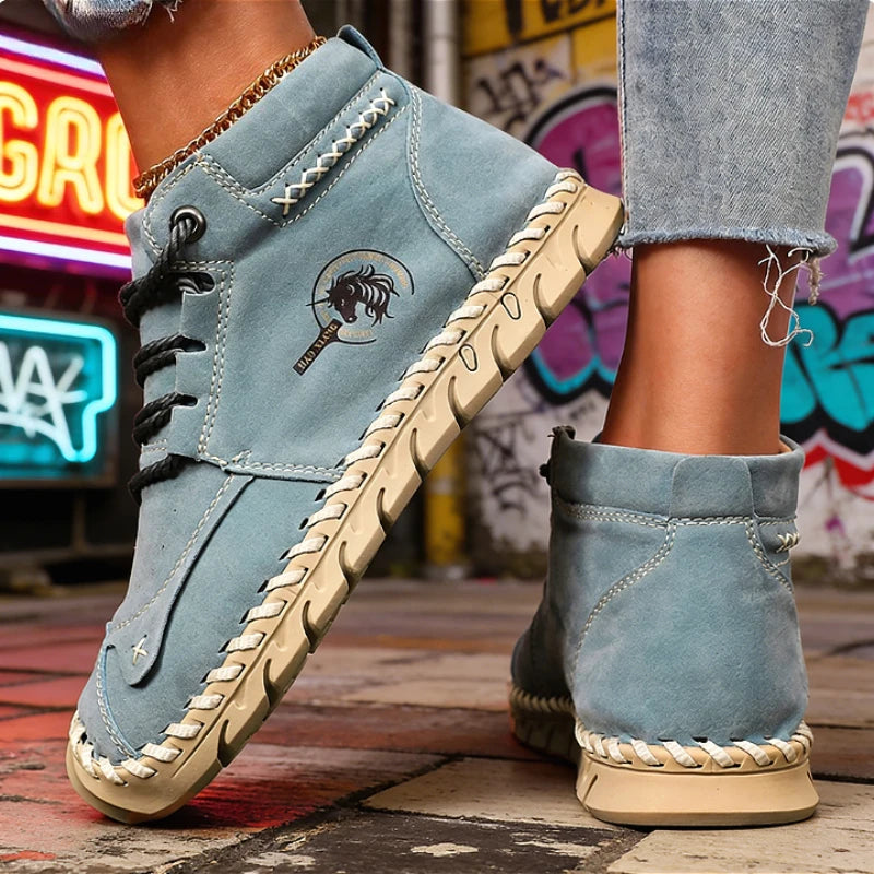 Handmade Leather Women's Shoes Mid-Top