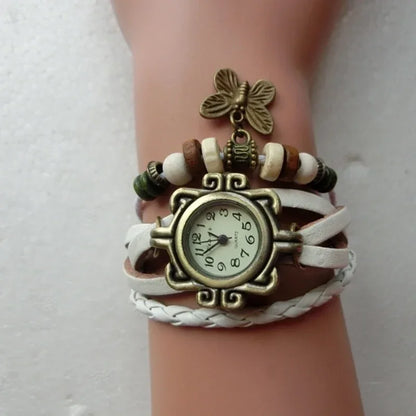 Vintage Leather Hand Woven Women's Watch Antique Copper