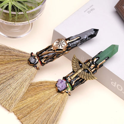 Natural Crystal Stone Point Magic Broom