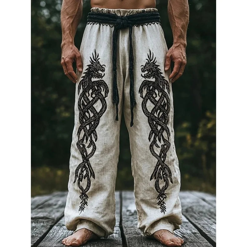 Men's Viking Nordic Totem Two tone  Printed Casual Pants