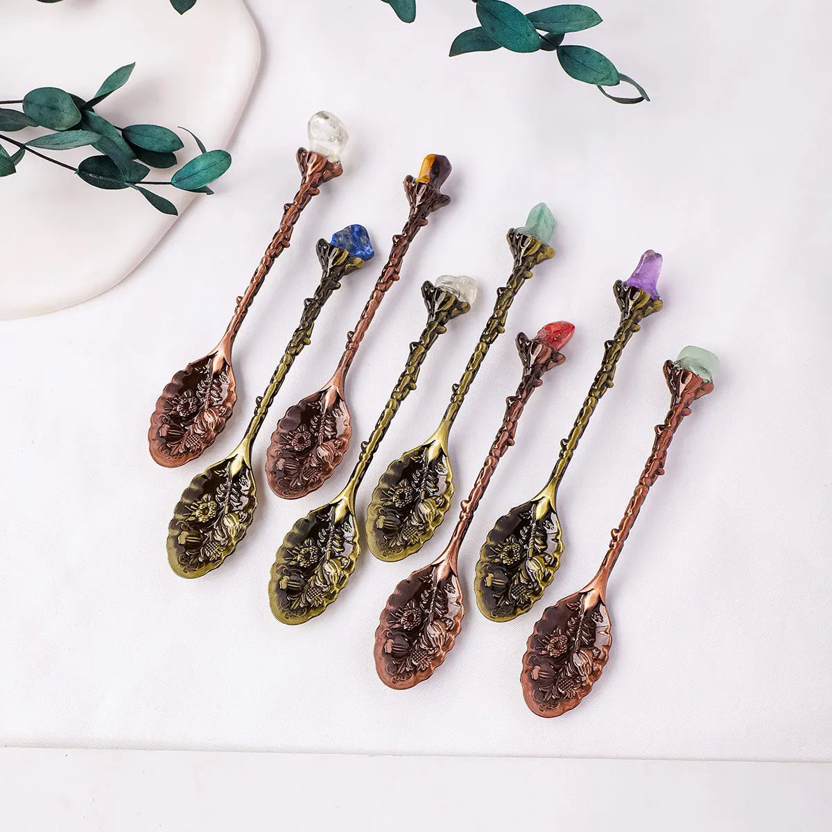 Natural Crystal Tumbled Stone Spoon