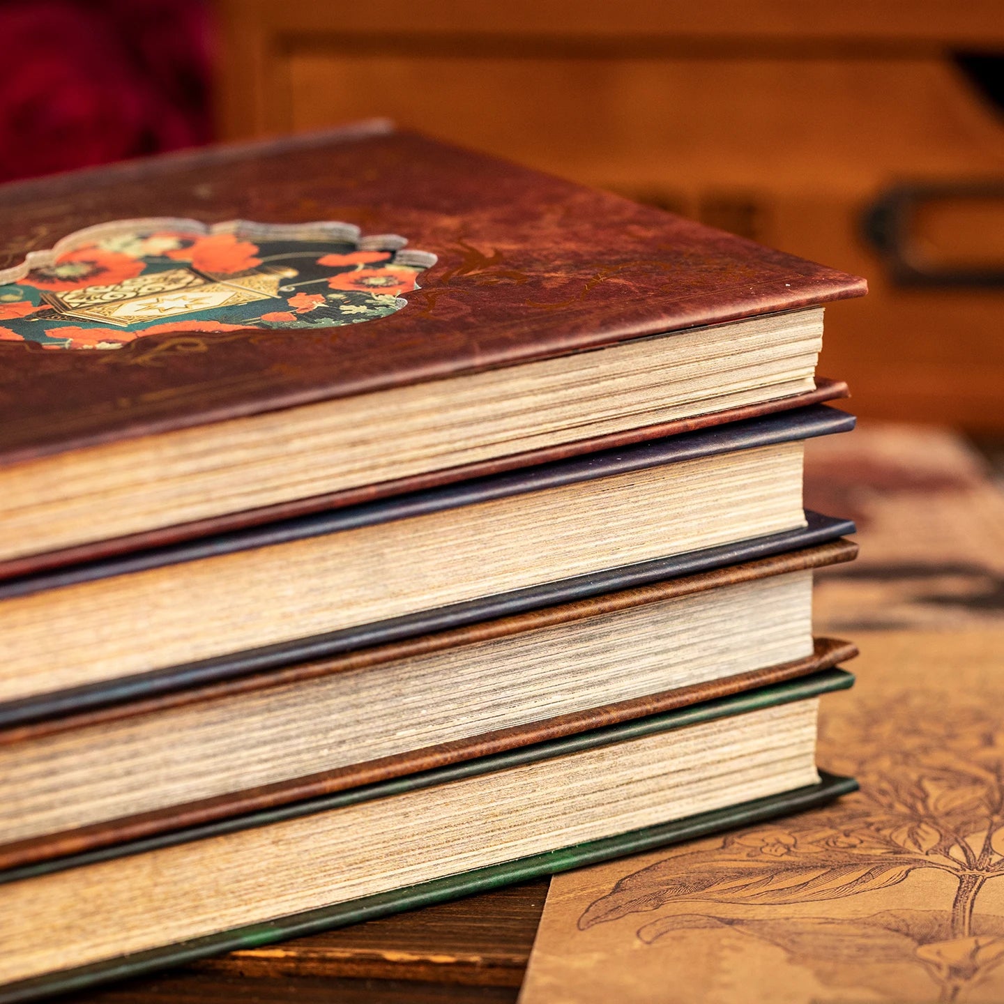 Vintage Style Notebook Set, Gold Foil Writing Pad