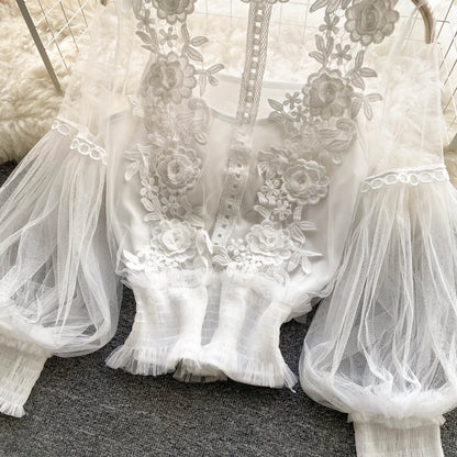 Long Sleeve Blouse Vintage Fashion