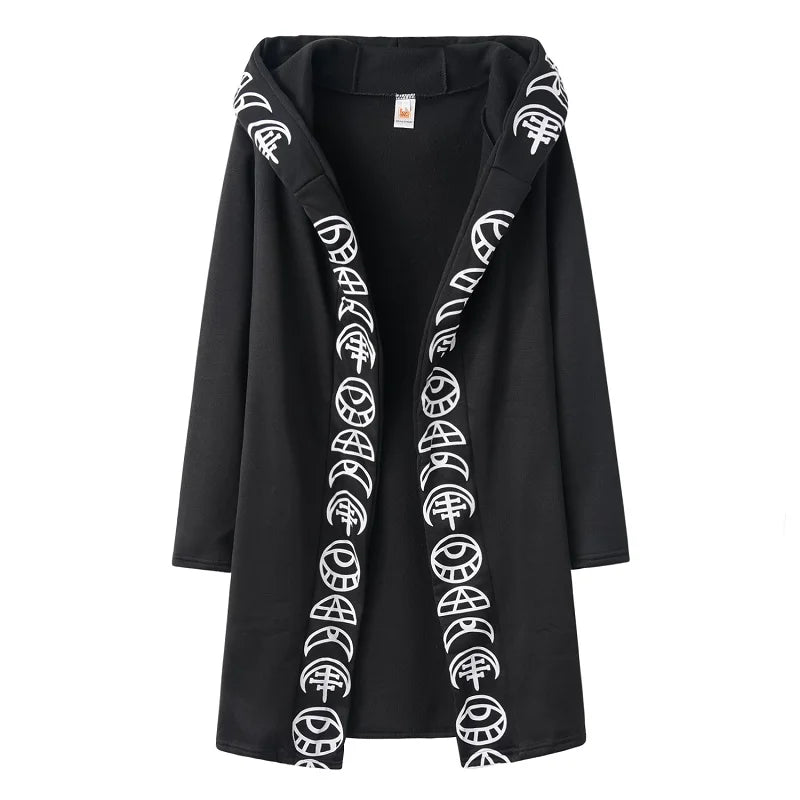 Ladies Moon Pattern Long-sleeved Cardigan