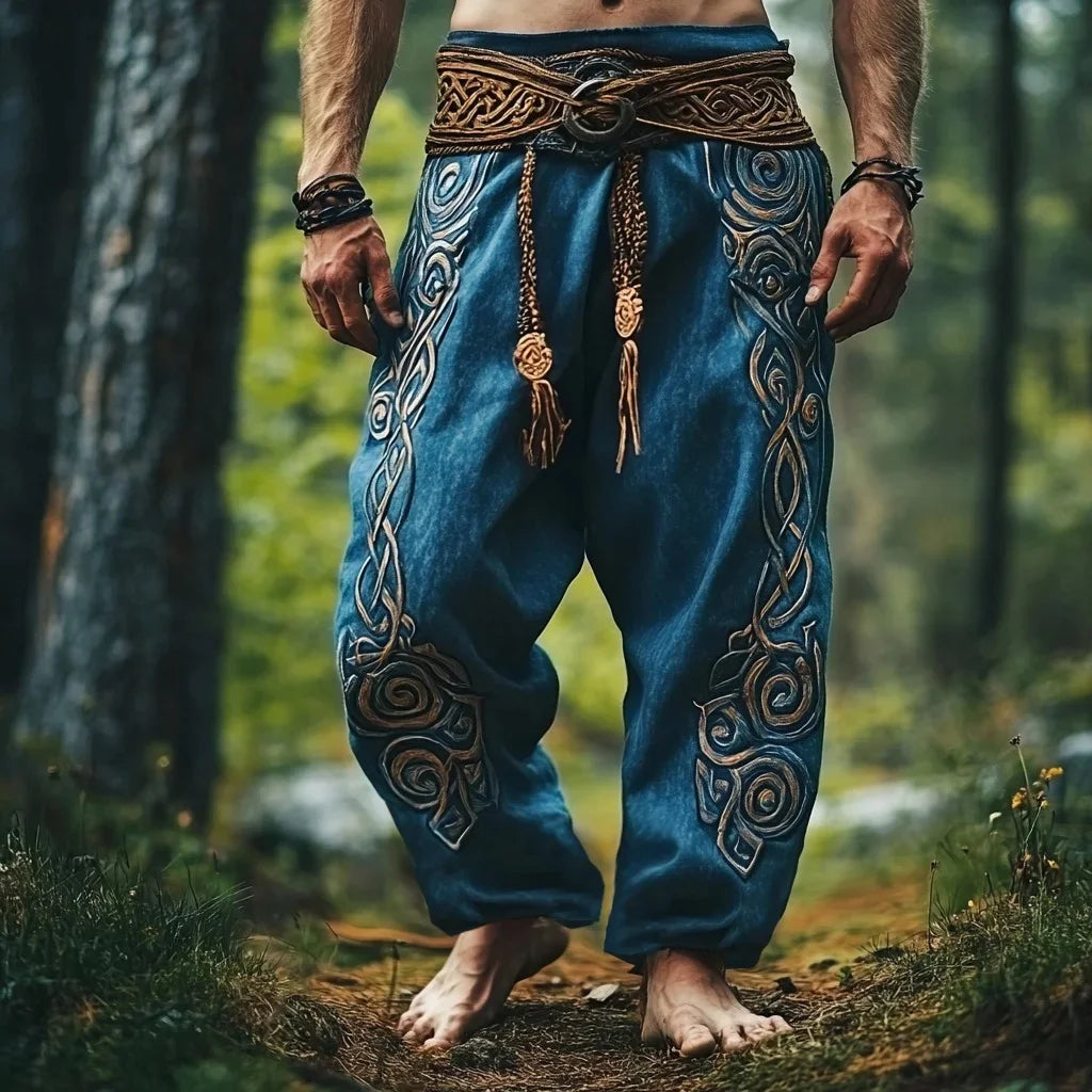 Men's Viking Retro Nordic Gods' Casual Straight Leg Pants