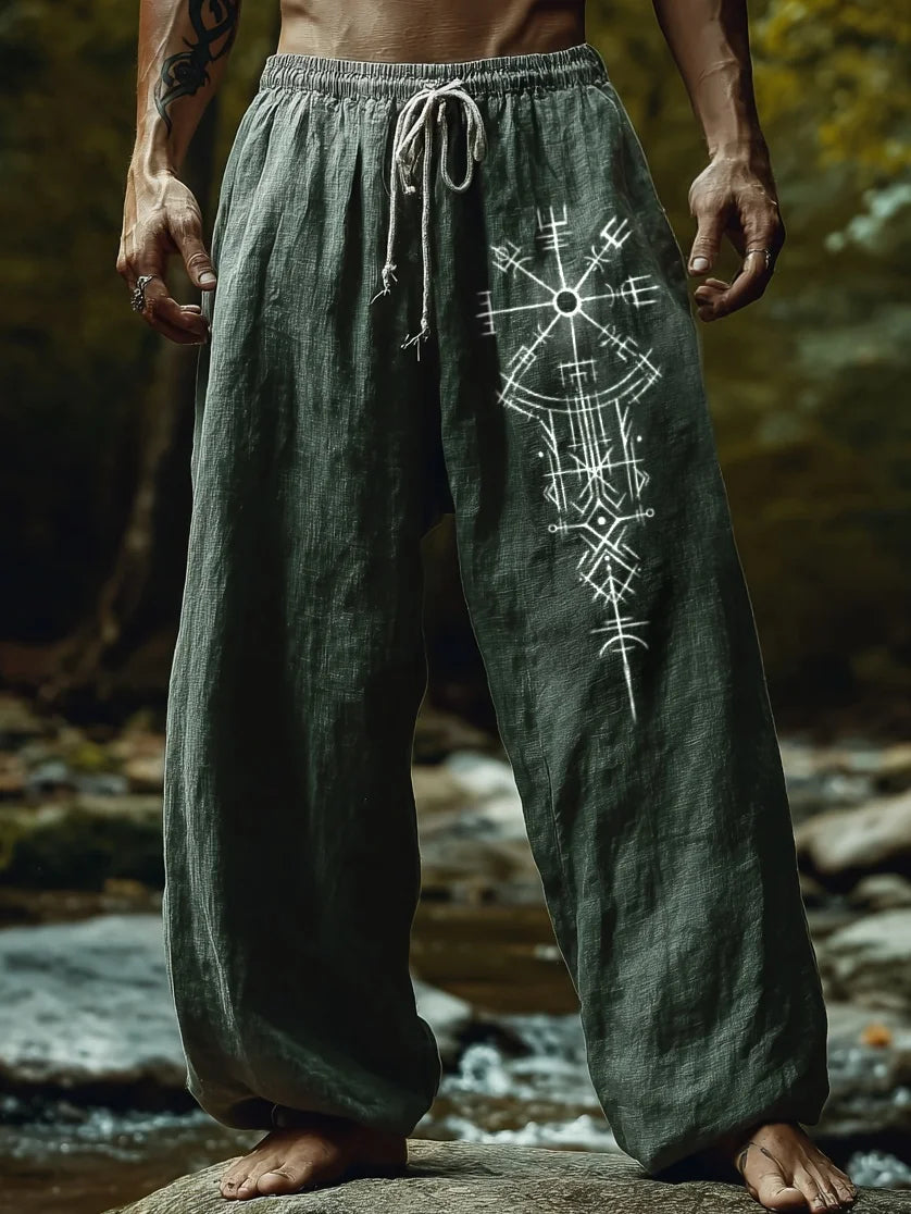 Men's Viking Nordic Totem Two tone  Printed Casual Pants