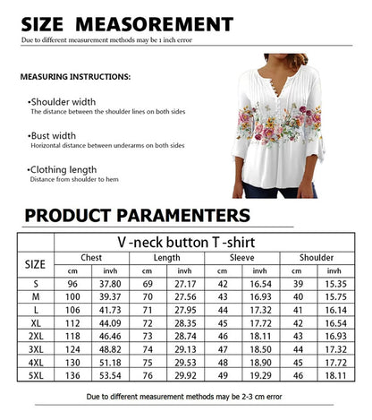 Women'S V-Neck Button-Down T-Shirt