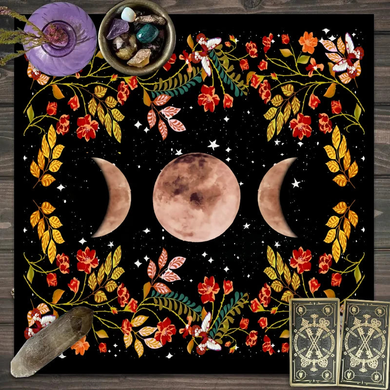 Moonlight Flower Tarot Card Table Cloth