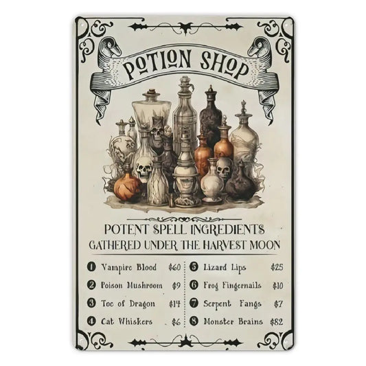 Vintage Potion Shop Aluminum Wall Decoration