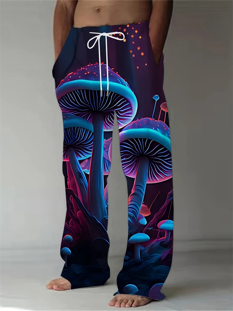 Beach Pants Men's 3D Mushroom Pattern