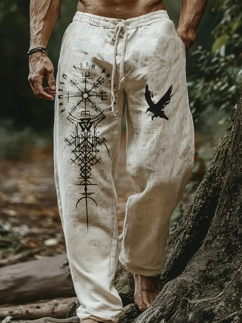 Men's Viking Nordic Totem Two tone  Printed Casual Pants