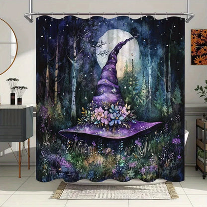 Witch Hat Shower Curtain - Magical Bathroom Decor