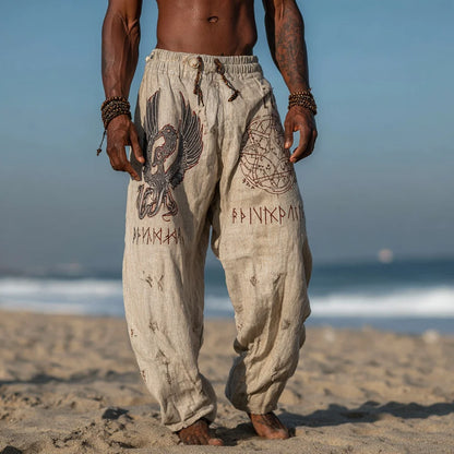 Men's Viking Totem  Printed Casual Pants