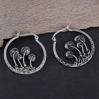 Hollow Mushrooms Hoop Earrings