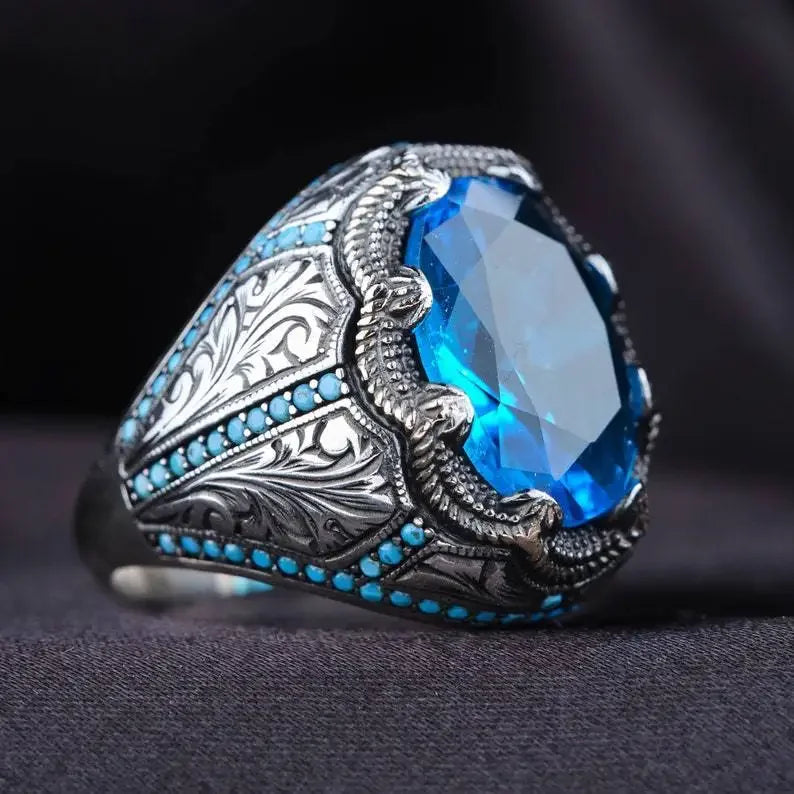 Creative Cat's Eye Alloy Casting Rings for Men