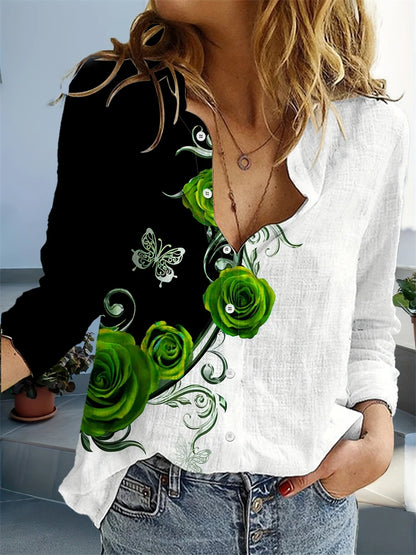 Loose-Fitting Top - Fashionable Casual Women's Shirt
