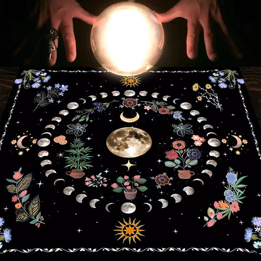 Moonlight Flower Tarot Table Cloth