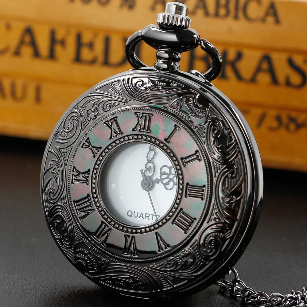 Antique Design Blue Dial Quartz Pocket Watch