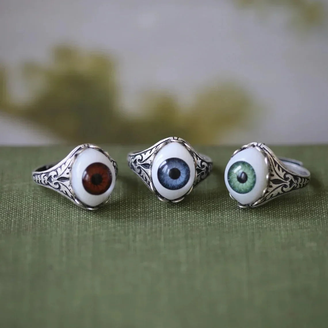 Creative Cat's Eye Alloy Casting Rings for Men