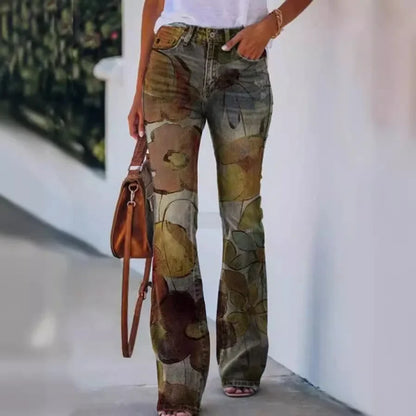 Casual Plus Size Women's Bell Bottom Pants