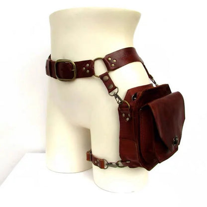 Steam Punk PU Waist Bags Hip Pack