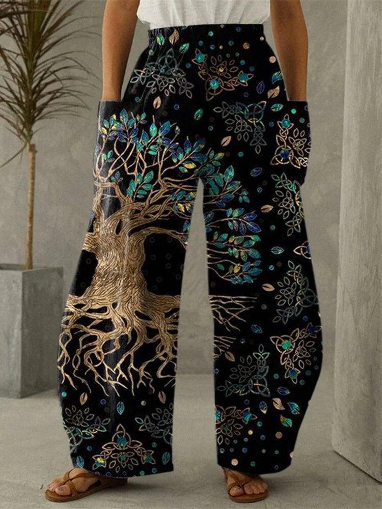 Galaxy Moon Stars Full Length Wide Leg Pants