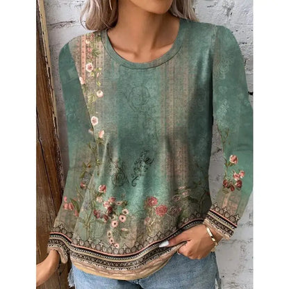 Women's T-shirt 3D Gradient Floral Print