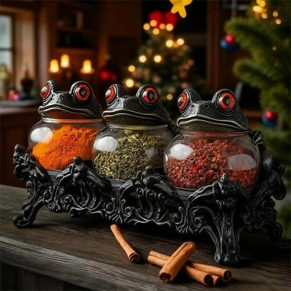 Frog-Lid Apothecary Spice Jars