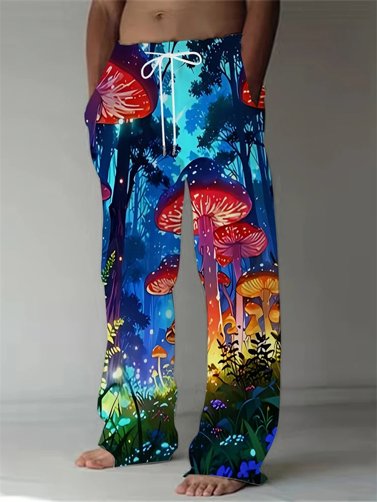 Beach Pants Men's 3D Mushroom Pattern
