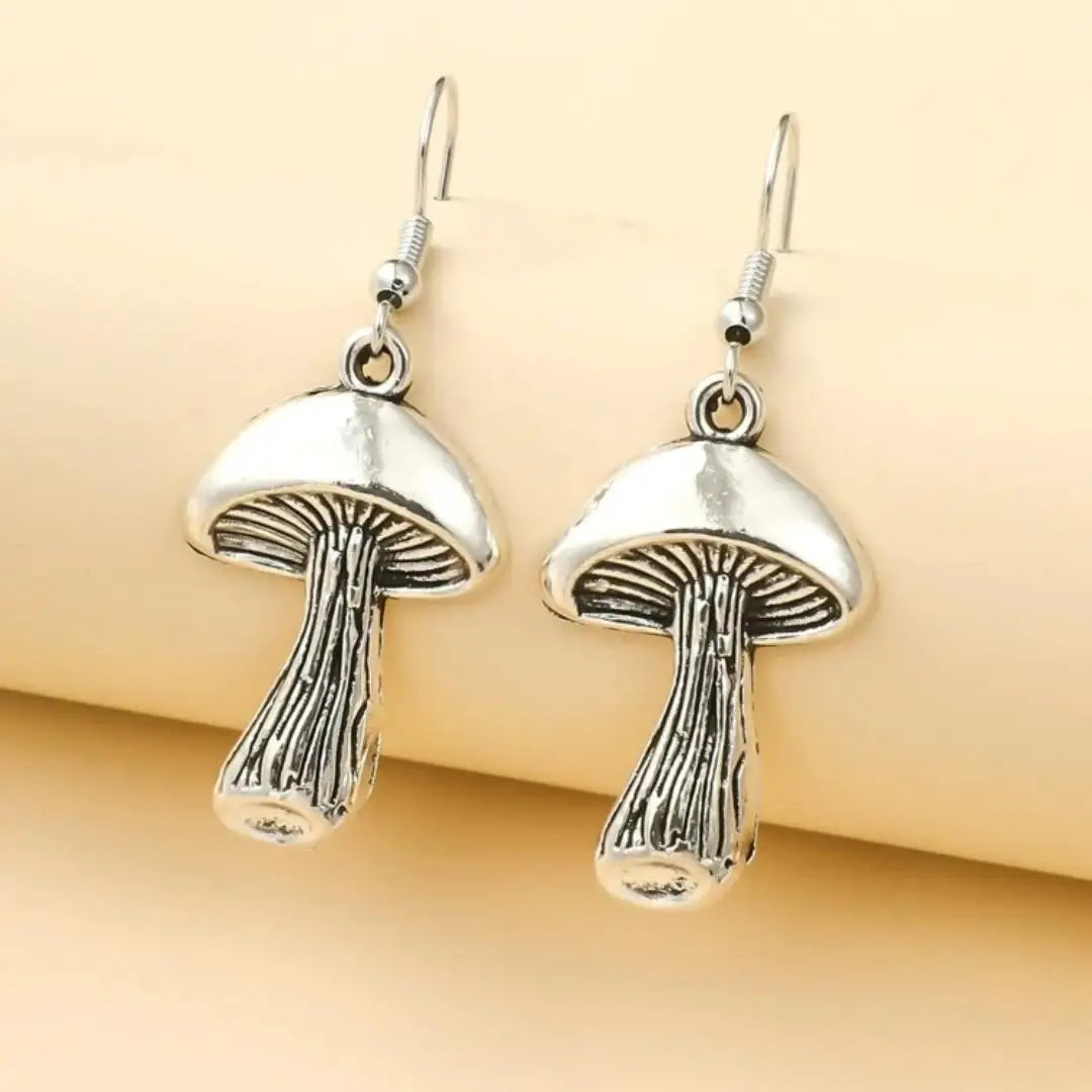 Vintage Mushroom Pendant Earrings