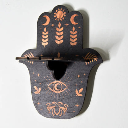 Bohemian Three-dimensional Wood Crystal Shelf