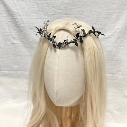 Black gothic crown with antlers